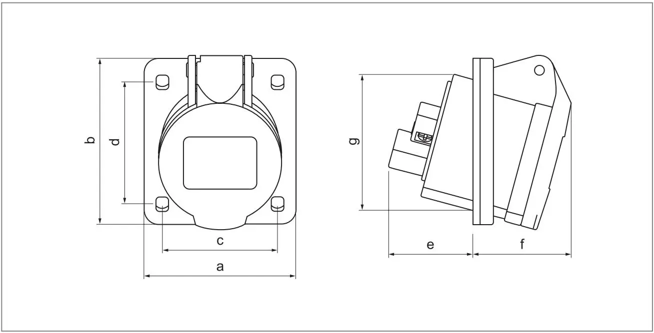 Panel Mounted SocketANGLE PIC1