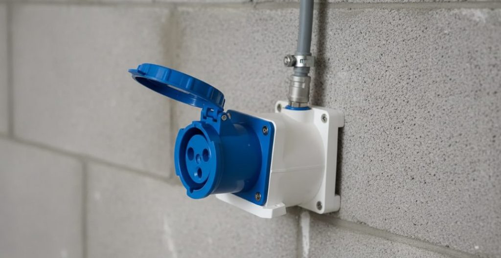 Industrial sockets installed