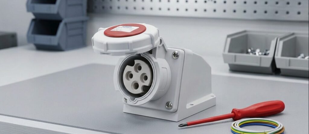 Industrial Wall Mounted Socket DTN1142 DTN1242 With Dust Resistance