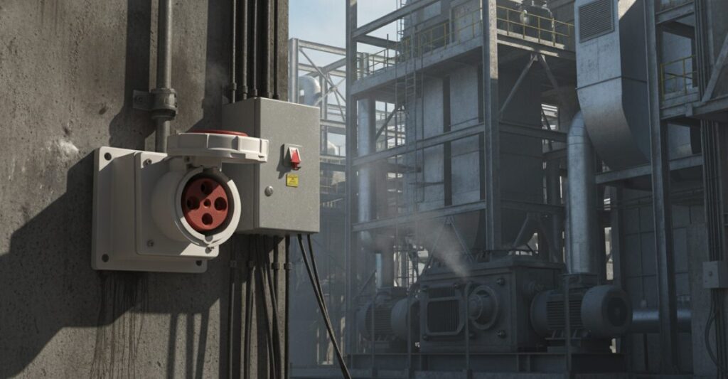 Industrial sockets used in large-scale outdoor industrial