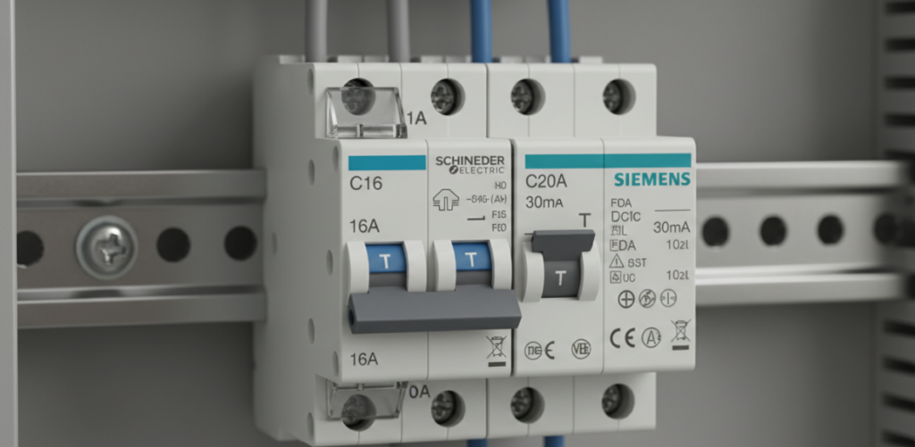 Actual Photos of 16A/20A MCB Circuit Breakers